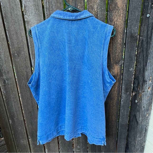 Michael Leu Collection Vintage Art To Wear Button Down Patch Detail Vest Top - Picture 9 of 14